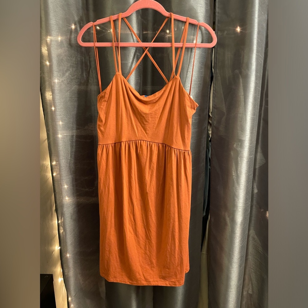 Old Navy Pink Fit & Flare Cross-Back Mini Cami Dress NWT